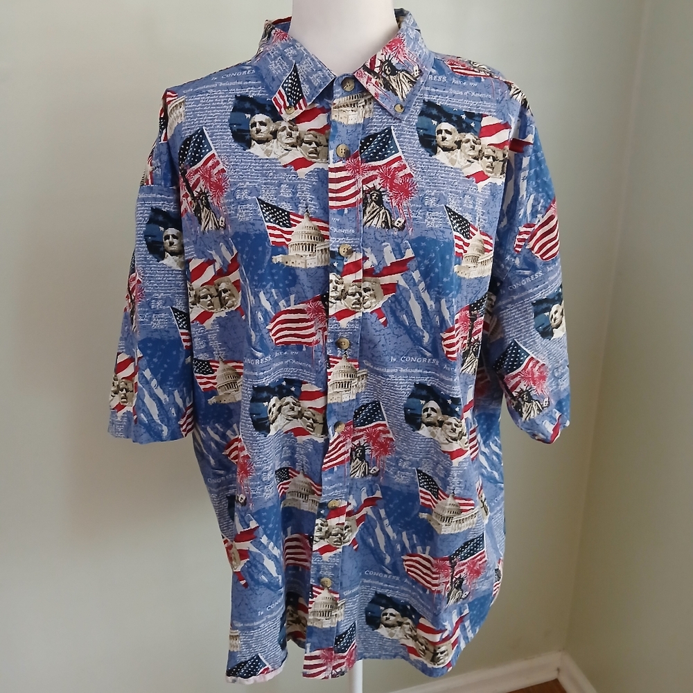Cotton Traders Sport Patriotic Flag USA Shirt